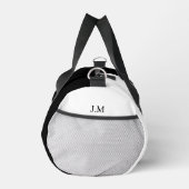 Zwart-wit duo effen kleur initials naam plunjezak (Rechts)