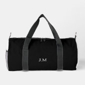 Zwart-wit duo effen kleur initials naam plunjezak (Achterkant)