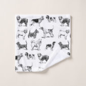 Zwart-wit  duogpatroon bad handdoek (Wasdoekje)