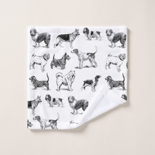 Zwart-wit  duogpatroon bad handdoek (Wasdoekje)