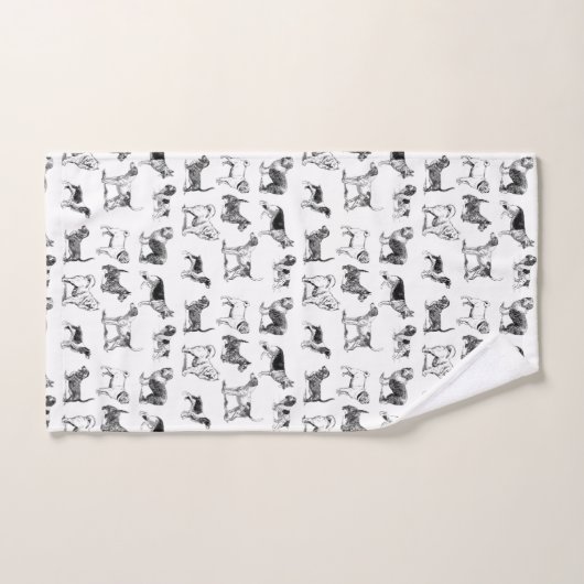 Zwart-wit  duogpatroon bad handdoek (Handdoek)