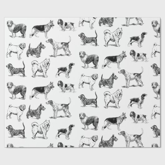 Zwart-wit duogpatroon cadeaupapier (Vlak)