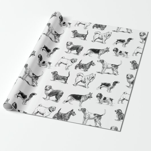 Zwart-wit  duogpatroon cadeaupapier (Uitgerold)