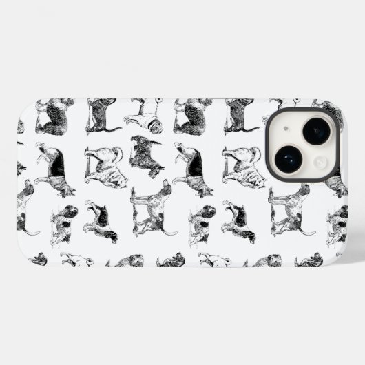 Zwart-wit  duogpatroon Case-Mate iPhone case (Achterkant (horizontaal))