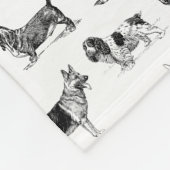 Zwart-wit  duogpatroon fleece deken (Hoek)