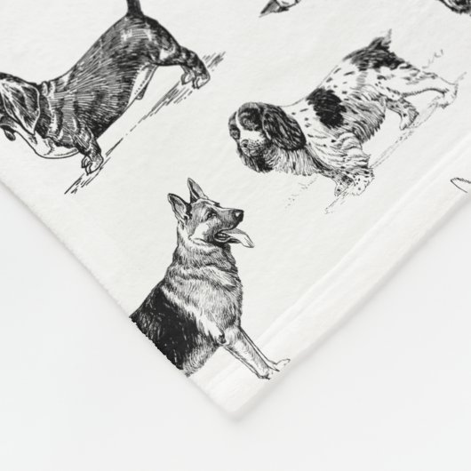 Zwart-wit duogpatroon fleece deken (Hoek)