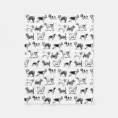 Zwart-wit duogpatroon fleece deken (Voorkant)