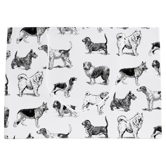 Zwart-wit  duogpatroon groot cadeauzakje (Voorkant)