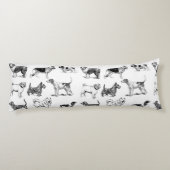 Zwart-wit duogpatroon lichaamskussen (Achterkant)