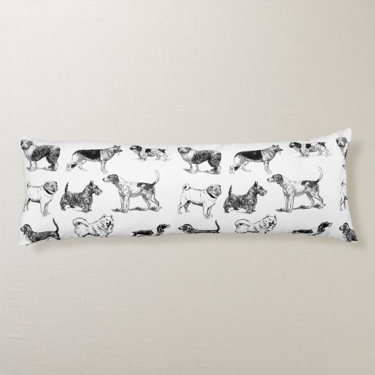 Zwart-wit  duogpatroon lichaamskussen (Achterkant)