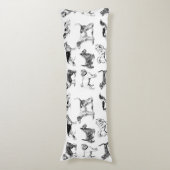 Zwart-wit duogpatroon lichaamskussen (Voorkant Verticaal)