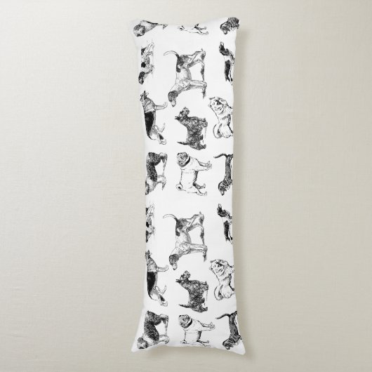 Zwart-wit duogpatroon lichaamskussen (Voorkant Verticaal)