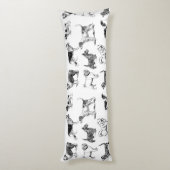 Zwart-wit duogpatroon lichaamskussen (Achterkant (Verticaal))