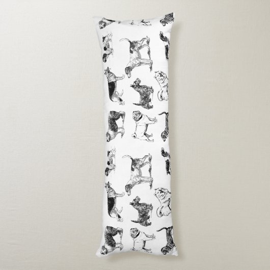 Zwart-wit  duogpatroon lichaamskussen (Achterkant (Verticaal))