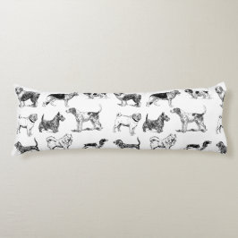 Zwart-wit  duogpatroon lichaamskussen