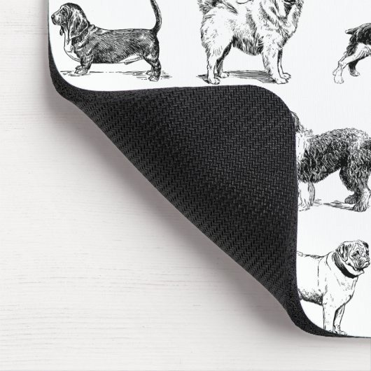 Zwart-wit duogpatroon muismat (Hoek)