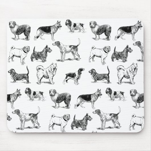 Zwart-wit  duogpatroon muismat (Voorkant)