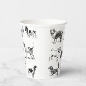 Zwart-wit  duogpatroon papieren bekers (Rechts)