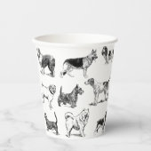 Zwart-wit  duogpatroon papieren bekers (Voorkant)