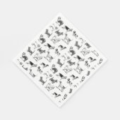 Zwart-wit  duogpatroon servet (Hoek)