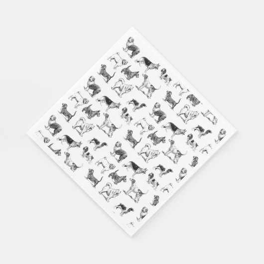 Zwart-wit  duogpatroon servet (Hoek)