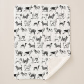 Zwart-wit duogpatroon sherpa deken (Voorkant)