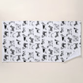 Zwart-wit  duogpatroon strandlaken (Voorkant)