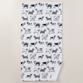 Zwart-wit  duogpatroon strandlaken (Voorkant)