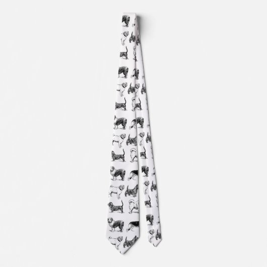 Zwart-wit duogpatroon stropdas (Voorkant)