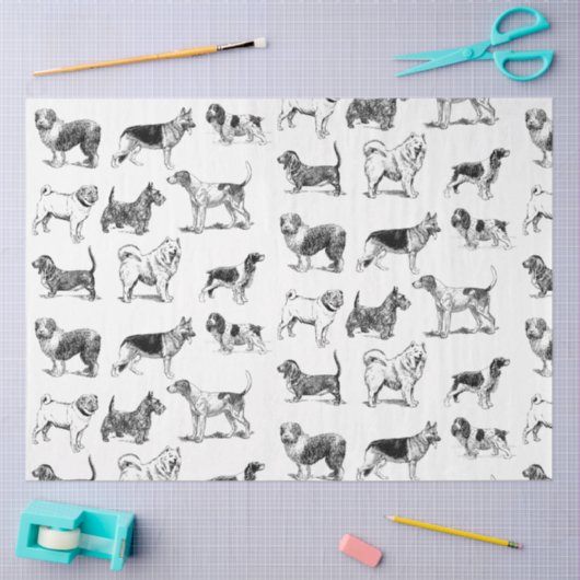 Zwart-wit duogpatroon tissuepapier (Craft)