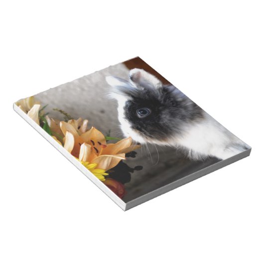 Zwart-wit dwergkonijn notitieblok (Schuin)