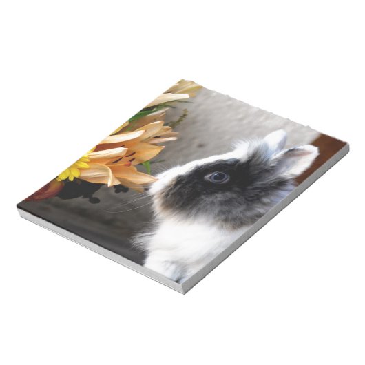 Zwart-wit dwergkonijn notitieblok (Linkerzijde)