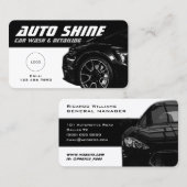 Zwart wit dynamisch visitekaartje voor automobieli (Voorkant / Achterkant)