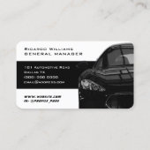 Zwart wit dynamisch visitekaartje voor automobieli (Achterkant)