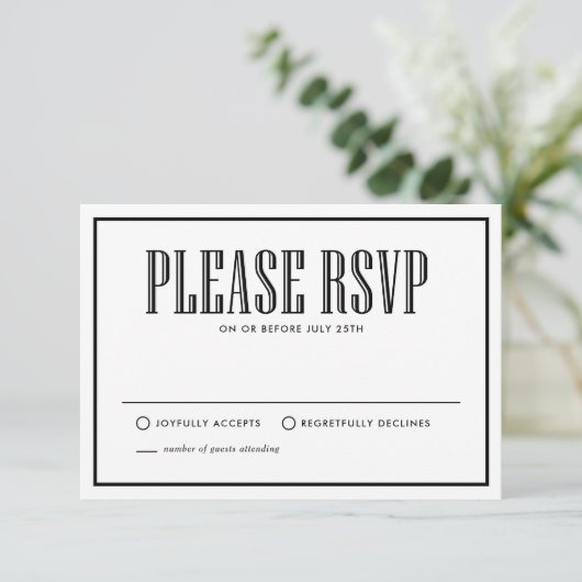 Zwart & Wit | Eat-Drink en gehuwde RSVP (Staand voorkant)