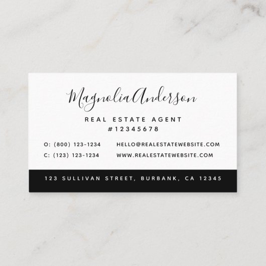 Zwart wit - Echte Logo Visitekaartje (Achterkant)