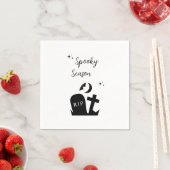 Zwart-wit Edgy Grungy Halloween servetten (Insitu)