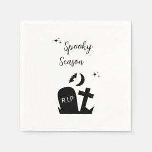 Zwart-wit Edgy Grungy Halloween servetten