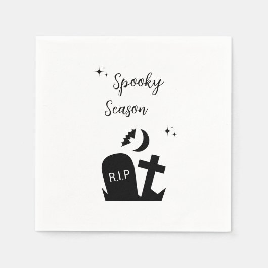 Zwart-wit Edgy Grungy Halloween servetten (Voorkant)