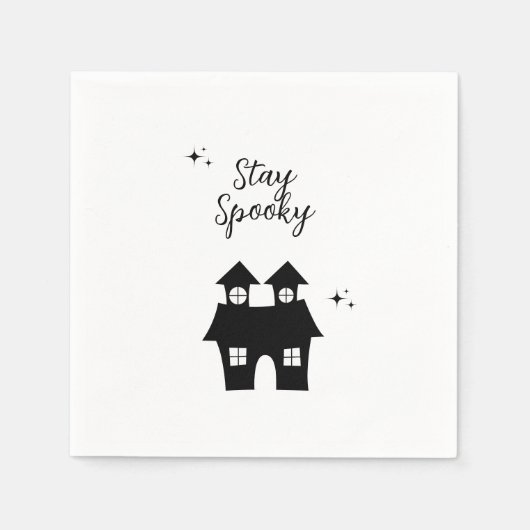 Zwart-wit Edgy Grungy Halloween servetten (Voorkant)