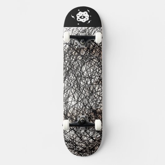Zwart Wit Edgy Lines Persoonlijk Skateboard (Voorkant)