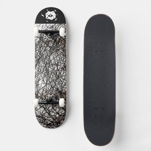 Zwart Wit Edgy Lines Persoonlijk Skateboard (Voorkant)