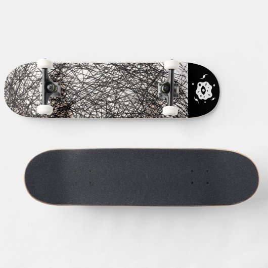 Zwart Wit Edgy Lines Persoonlijk Skateboard (Horizontaal)