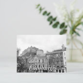 Zwart-wit Edinburgh Castle Scotland briefkaart (Staand voorkant)