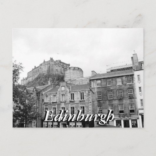 Zwart-wit Edinburgh Castle Scotland briefkaart (Voorkant)