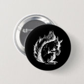 Zwart-wit eekhoornkunst ronde button 5,7 cm (Voorkant /achterkant)