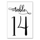 Zwart wit eenvoudig 3.5x5 tafelnummer | Tabel 14 (Achterkant)