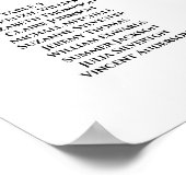 Zwart-wit Eenvoudig 8-tafel weddenschappen Poster (Hoek)