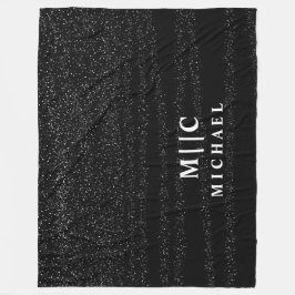 Zwart-wit eenvoudig abstract monogram fleece deken