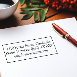 Zwart Wit Eenvoudig Adres Rechthoekig Zelfinktende Stempel